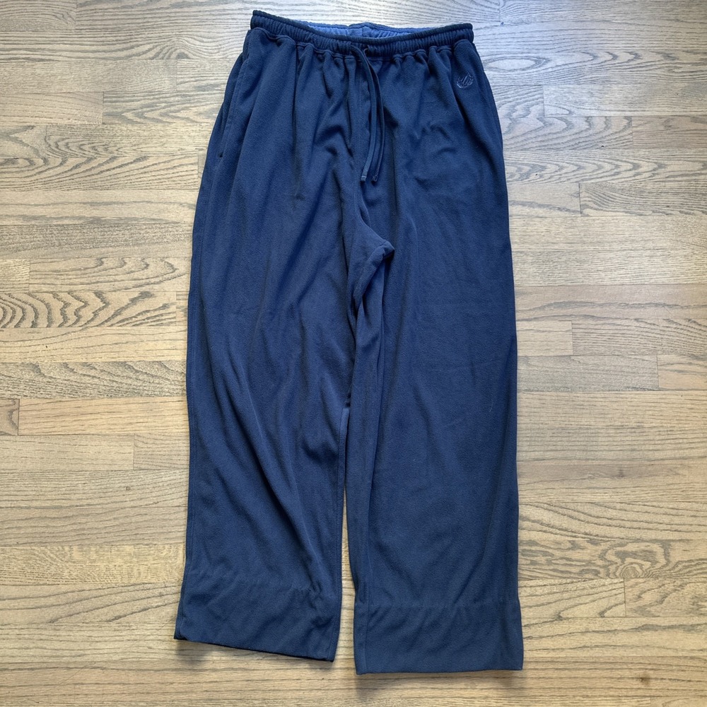 Club Room Fleece Pajama‎ Pants Men's M Navy Solid Drawstring Elastic Waist